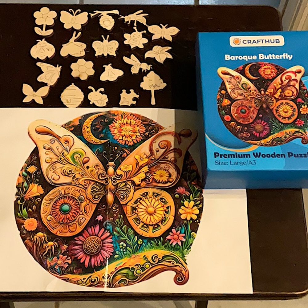 CRAFTHUB Beroque Butterfly Art Wooden 175 Piece Puzzle - Picture 9 of 9